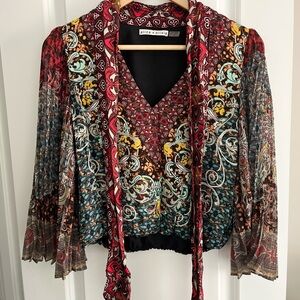Alice + Olivia Vibrant Patterned Blouse